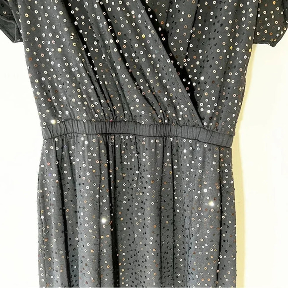 Garnet Hill Black Sequin Maxi Dress Women’s Size‎ Small Cotton Blend Sparkles S - Picture 5 of 7